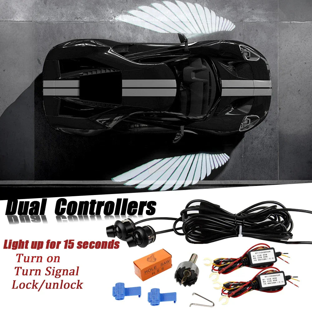 2Pcs Angel Wing LED Light For Car